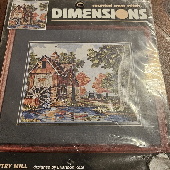 Vintage Dimensions counted cross stitch,  "Country Mill", New in package - Picture 2 of 3